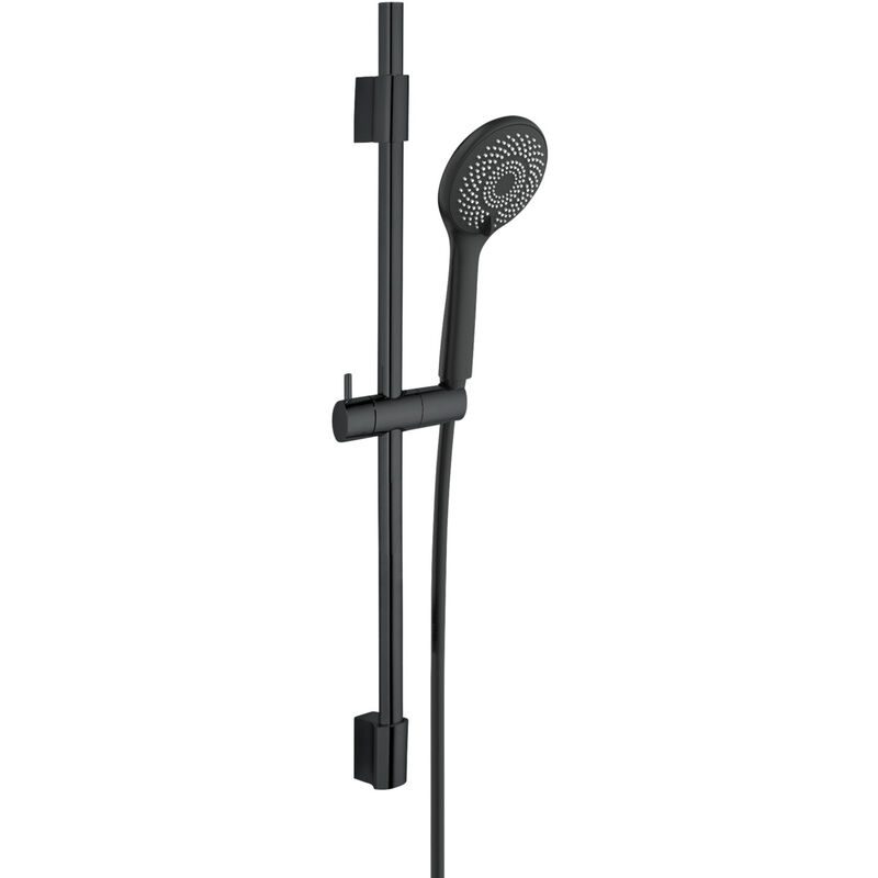 foto del prodotto wenko set doccia risparmio acqua nero, lunghezza asta 70 cm, nero, acciaio inossidabile nero