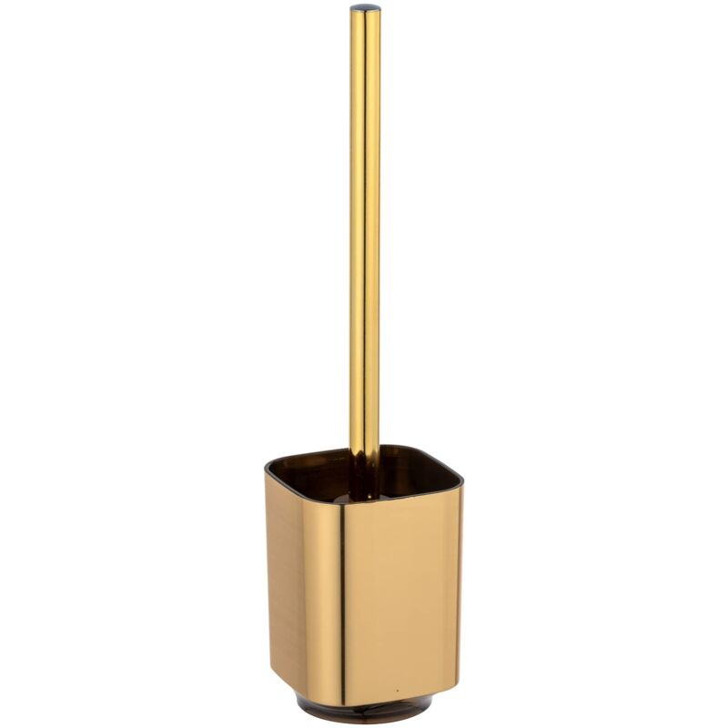 foto del prodotto wenko set wc auron oro, pregiato portascopino in pregiata plastica con superficie cangiante color oro, scopino wc igienico, 9 x 38,5 x 9 cm