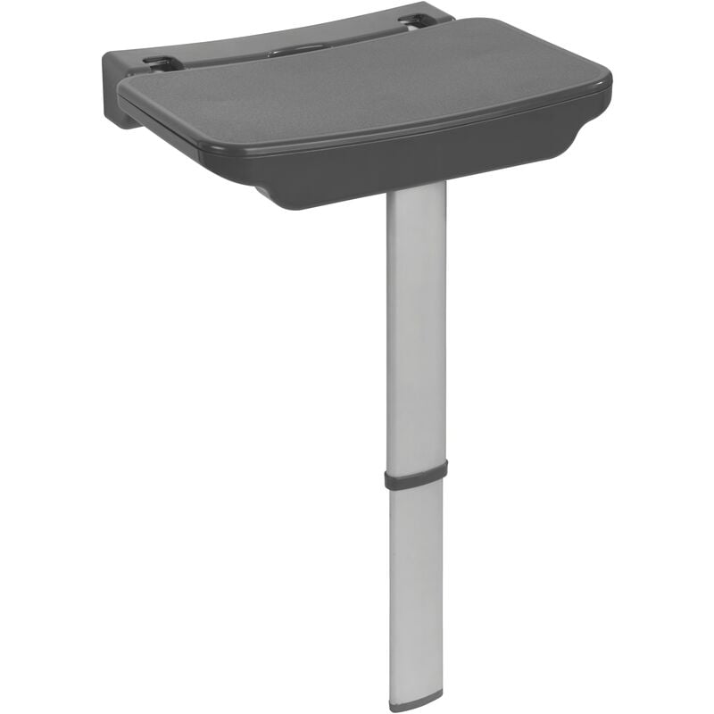 foto del prodotto wenko sgabello secura premium pieghevole per doccia, altezza regolabile, piedino antiscivolo, capacit 120 kg, alluminio plastica,