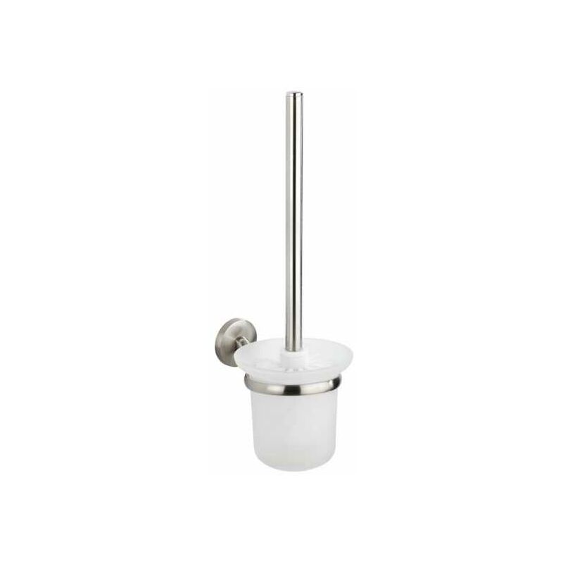 foto del prodotto wenko spazzola wc a muro cuba, spazzola wc sospesa, spazzola wc nera, zinc inox vetro satinato, 11,5x35x15 cm, opaco