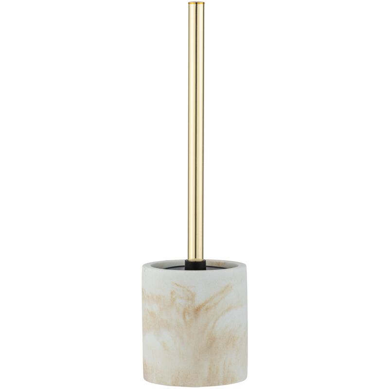immagine 0 del prodotto wenko spazzola wc odos, spazzola wc nera con manico dorato, poliresina effetto marmo dorato, 7,5x37 cm, bianco oro