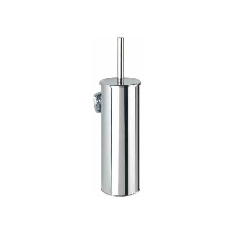foto del prodotto wenko spazzola wc sospesa a muro basic, spazzola wc nera, design chiuso, acciaio inossidabile, 10x37x10,5 cm, lucido