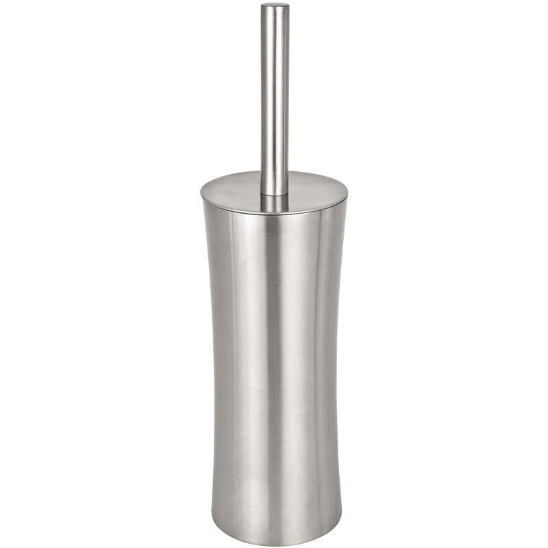 foto del prodotto wenko spazzolino wc pieno, design chiuso, spazzolino wc nero, acciaio inossidabile, 10x37,5 cm, opaco