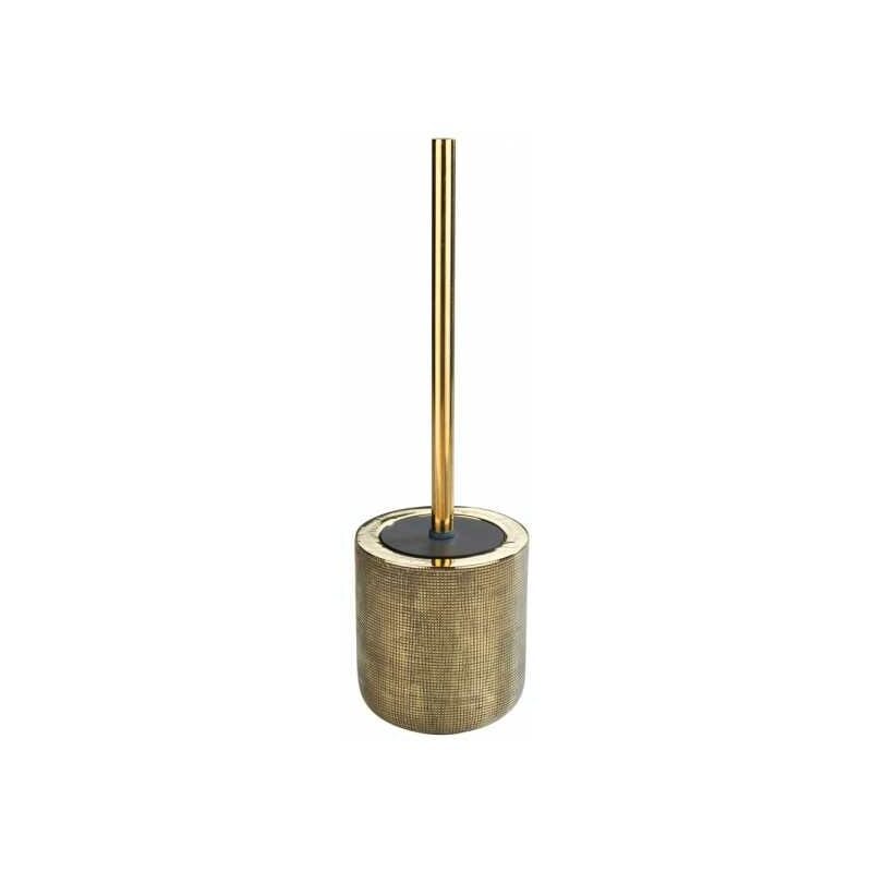 immagine 0 del prodotto wenko spazzolino wc rivara, spazzolino wc nero, ceramica con rilievo dipinto a mano, 11,5 x 12,7 cm, dorato