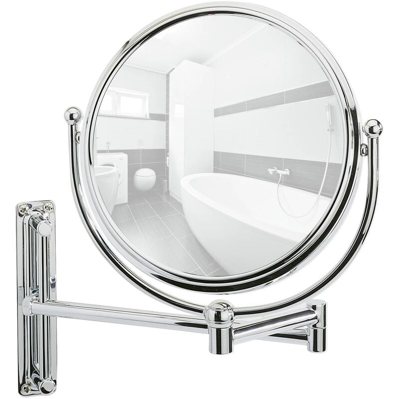 foto del prodotto wenko specchio ingranditore x5 deluxe, specchio da trucco da parete, altezza regolabile, 19 cm, acciaio, 23x28,5x33 cm, cromato