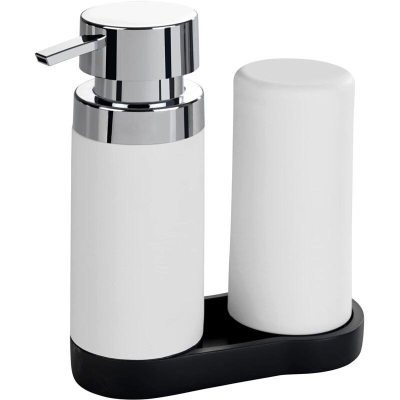 foto del prodotto wenko - stazione di lavaggio easy-squeeze, distributore di detersivo liquido e sapone liquido, capacità 250 ml, plastica - silicone, 15x18x7 cm,