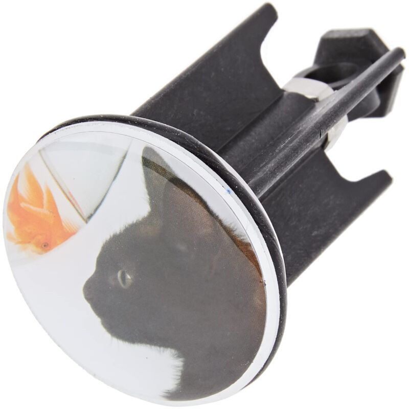 foto del prodotto wenko tappo per lavandino 20717100 pluggy cat abfluss stopfen messing kunststoff durchmesser 39 x 65 95 cm, multicolore mehrfarbig 