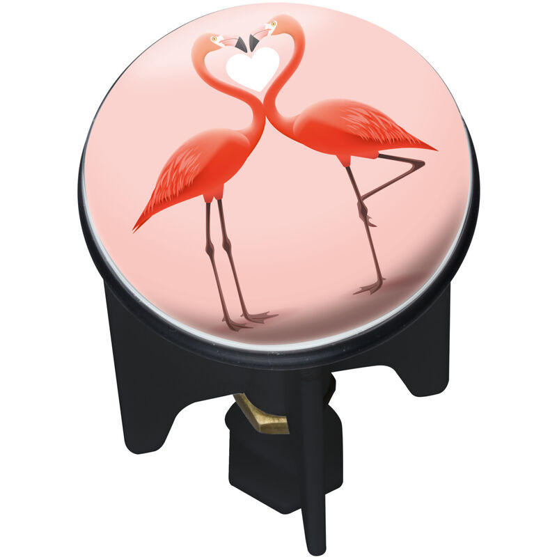 foto del prodotto wenko tappo per lavandino pluggy , scarico per lavabo, flamingo love, ottone, 3,9 x 6,5 cm, rosa