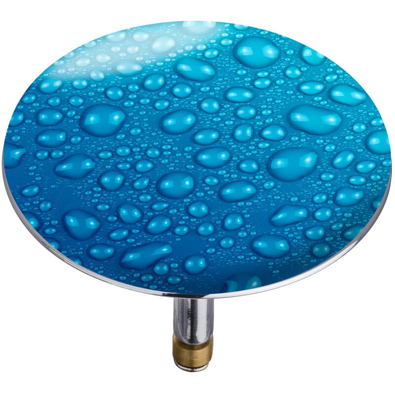 foto del prodotto wenko tappo per lavandino pluggy xxl, scarico per lavabo, waterdrop, ottone, 7,5 x 6 cm, blu