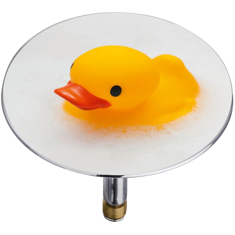 foto del prodotto wenko tappo per lavello pluggy xxl, scarico per lavabo, anatra, ottone, 7,5 x 6 cm, bianco giallo
