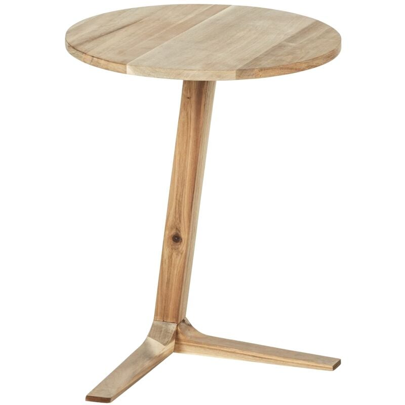 foto del prodotto wenko tavolino mod. acina, tavolino rotondo in legno di acacia certificato fsc , comodino, tavolino decorativo o per ripiano, design a gamba singola,