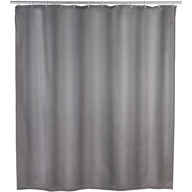 foto del prodotto wenko tenda da doccia antimuffa, misura 180x200 cm, lavabile in lavatrice e impermeabile, include 12 anelli in plastica bianca, 100 poliestere,