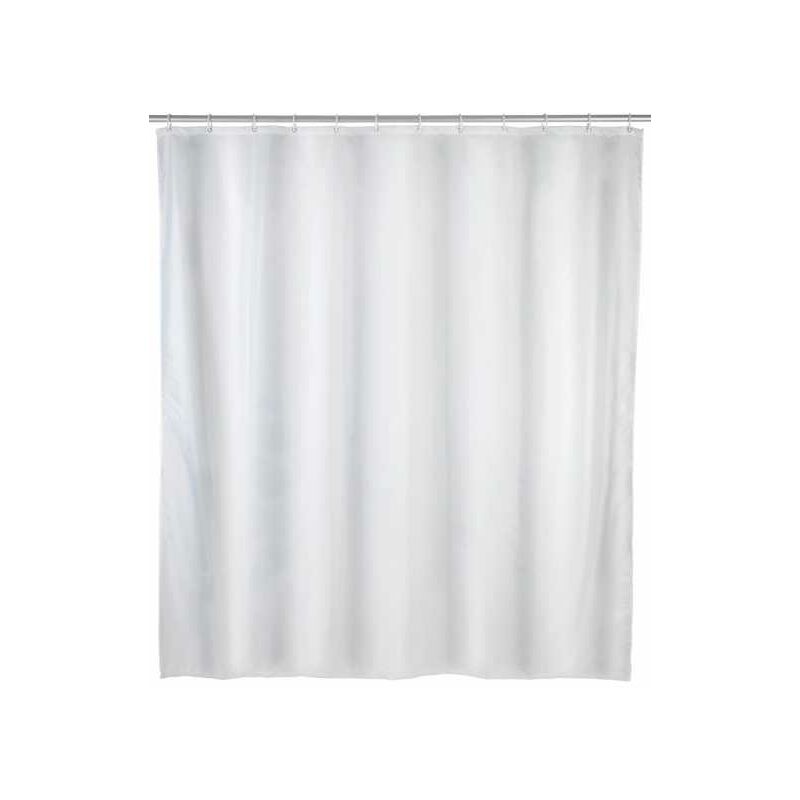 foto del prodotto wenko tenda da doccia bianca uni, tenda da doccia 240x180 cm, impermeabile, 16 anelli per tenda da doccia in plastica bianca inclusi, materiale