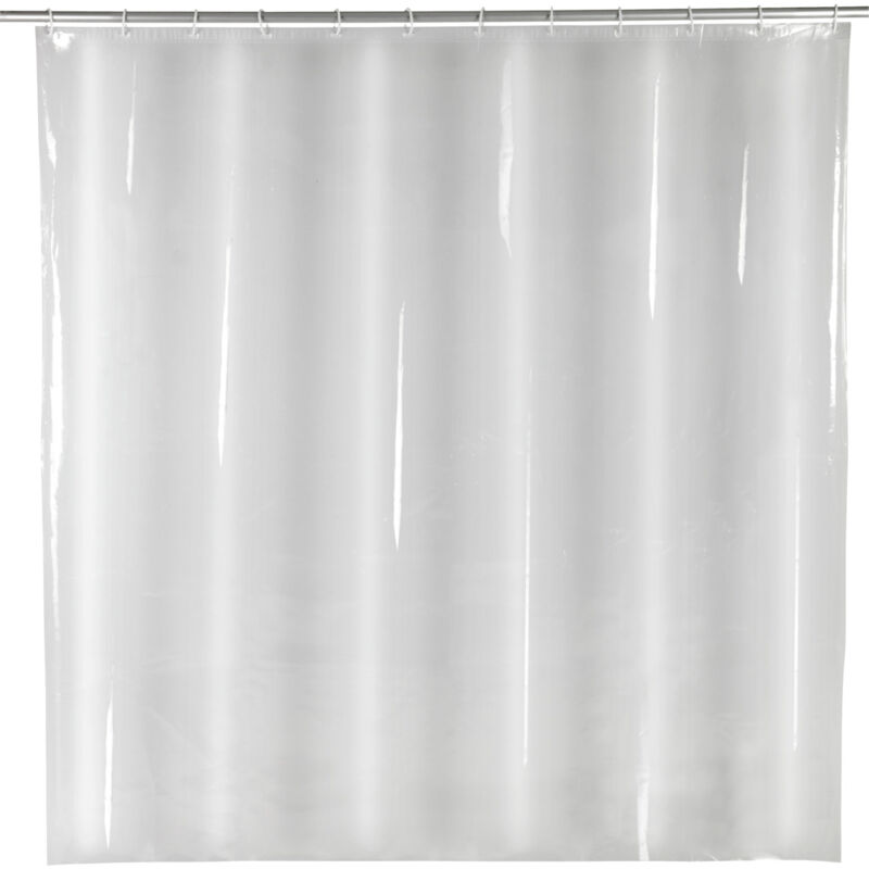 foto del prodotto wenko tenda da doccia salda, tenda da doccia 180x200 cm, impermeabile, 12 anelli per tenda da doccia in plastica bianca inclusi, materiale peva
