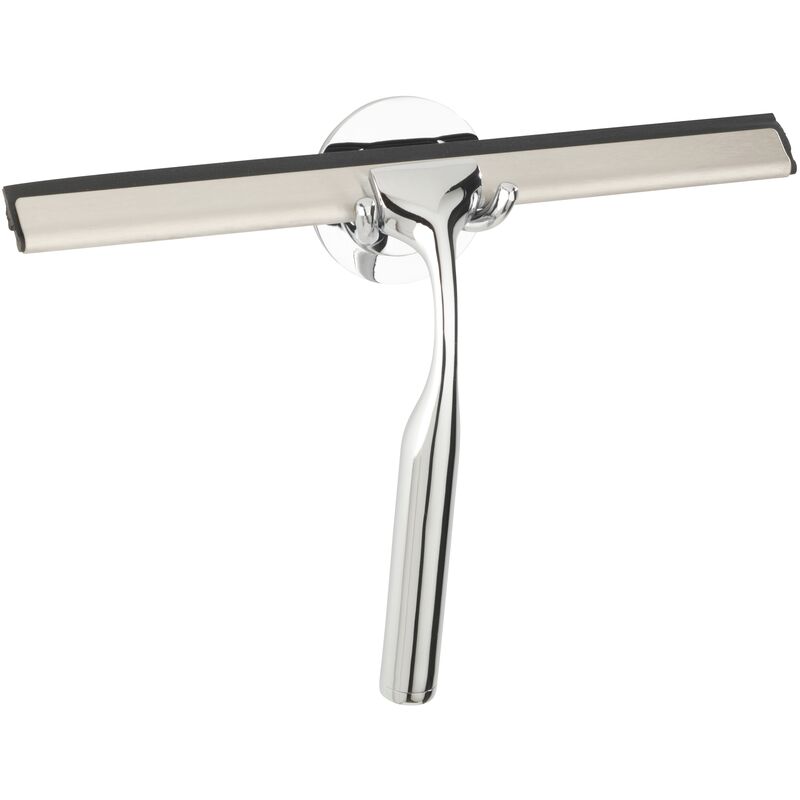 foto del prodotto wenko terni plus, raschietto per doccia, supporto a parete per il bagno, fissaggio senza foratura turbo loc , in zinco lama in gomma, 24,5x16,5