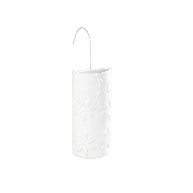 foto del prodotto wenko umidificatore per radiatore fiori, umidificatore d aria da appendere con gancio incluso, ceramica, 9x19,5x4 cm, bianco