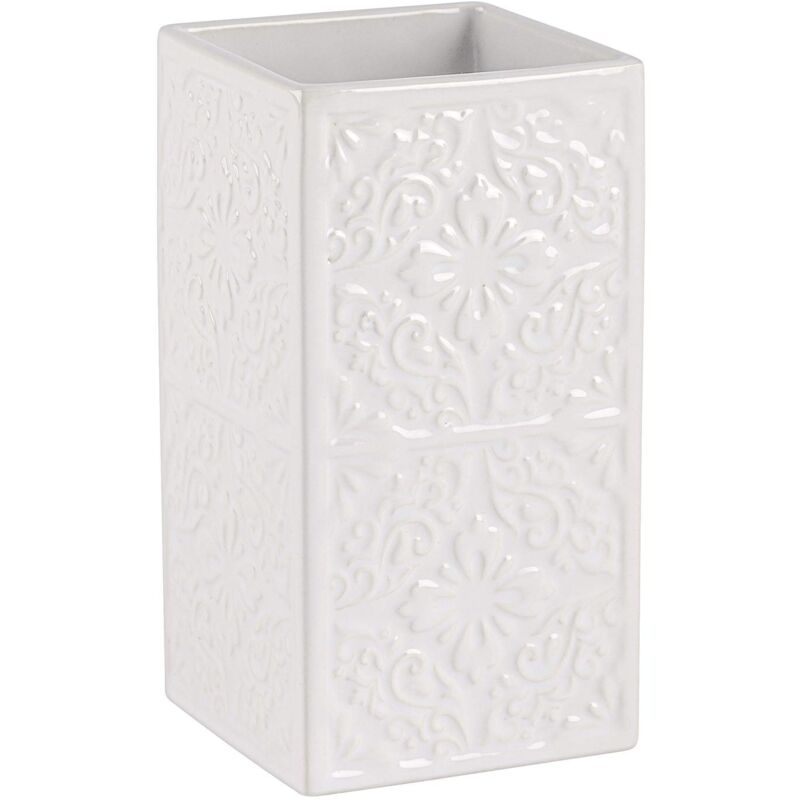 foto del prodotto wenko vaso dientes de cer mica cordoba, blanco, bianco, 6.5 x 6.5 x 12 cm
