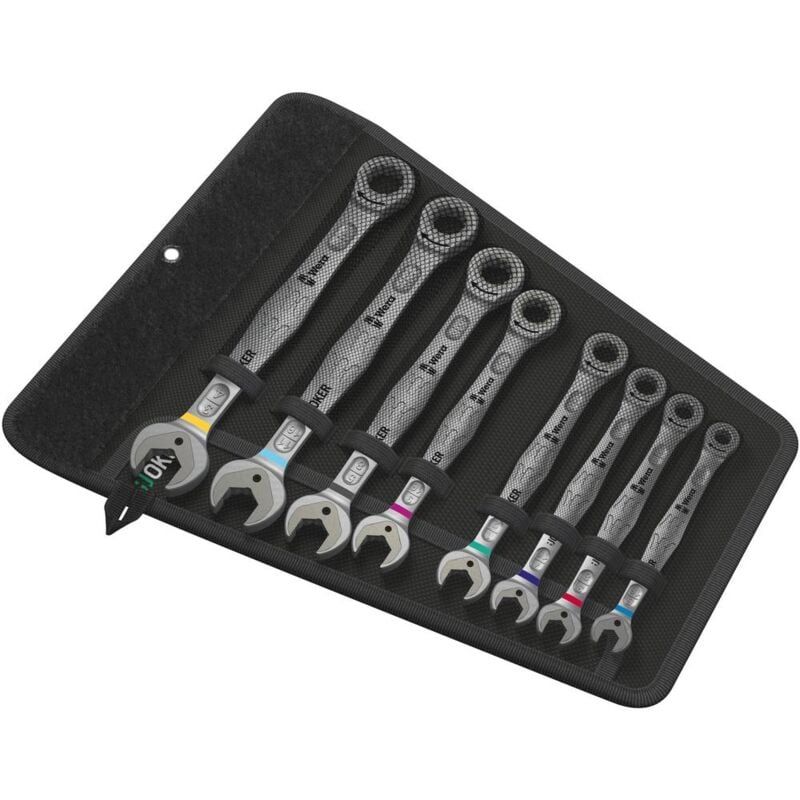 foto del prodotto wera 05020012001 joker kit chiavi combinate a cricchetto 8 parti misura in pollici 1 2 11 16