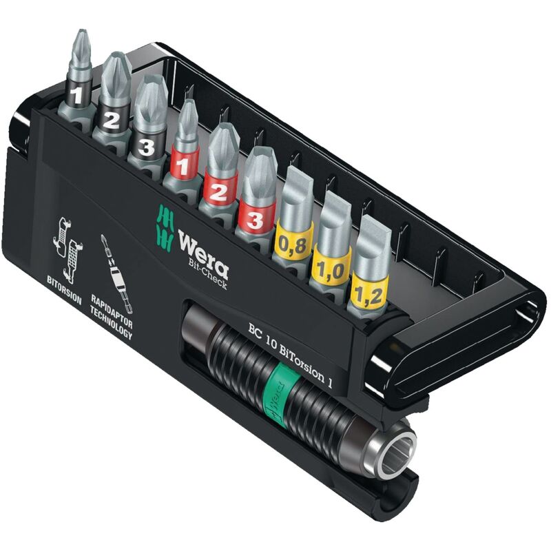 foto del prodotto wera 05056374001 assortimento di bit, multicolore, bit check 10