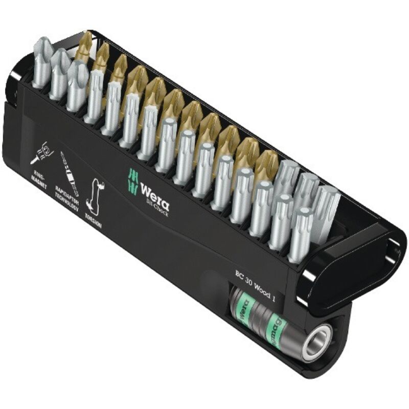 foto del prodotto wera 05057433001 assortimento di bit, set di 30 pezzi, oro grigio