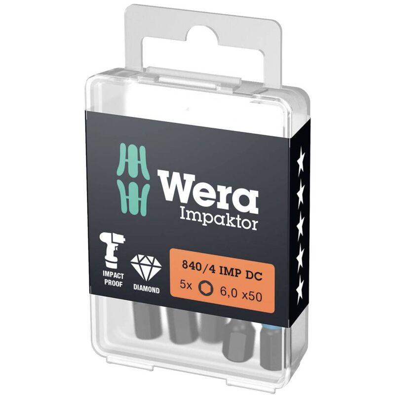 foto del prodotto wera 05057644001 inserto a profilo dentato 4 f 6.3 5 pz.