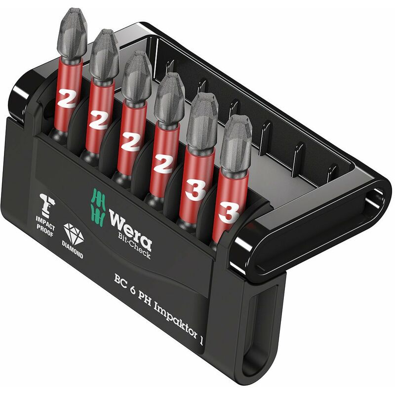 foto del prodotto wera 05057691001 assortimento di bit, bit check 6
