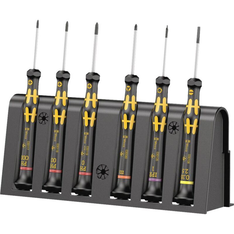 foto del prodotto wera 1550 6 esd esd kit cacciaviti 6 parti taglio, croce phillips, torx plus, microstix