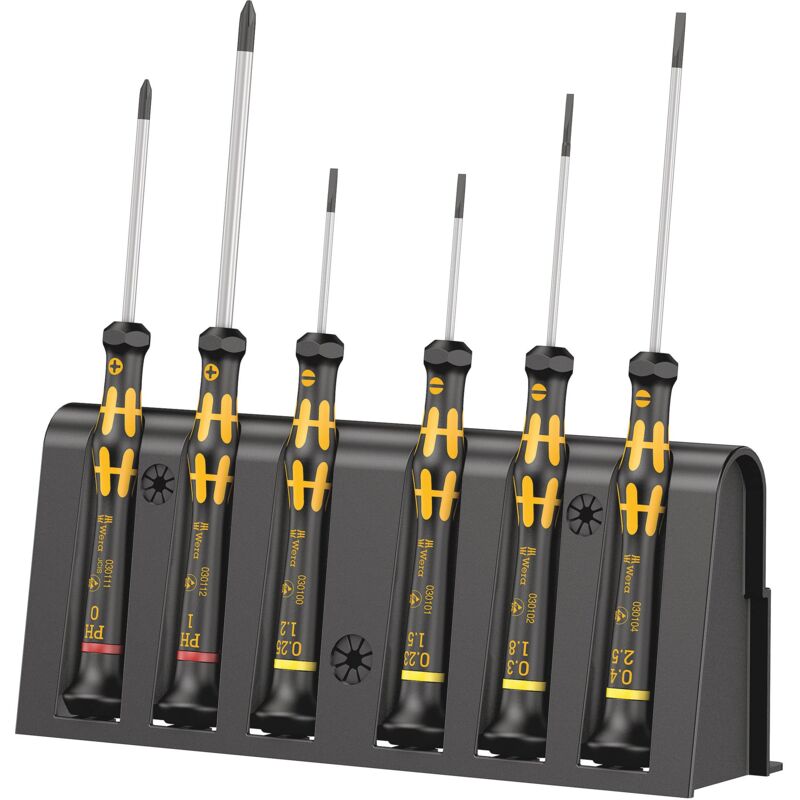 foto del prodotto wera 1578 a 6 esd kit cacciaviti 6 parti taglio, croce phillips