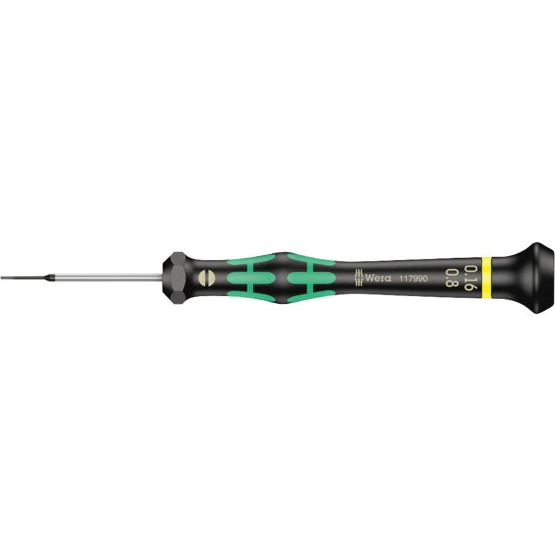 foto del prodotto wera 2035 elettronica e meccanica di precisione cacciavite a taglio larghezza della lama 0.8 mm lunghezza della lama 