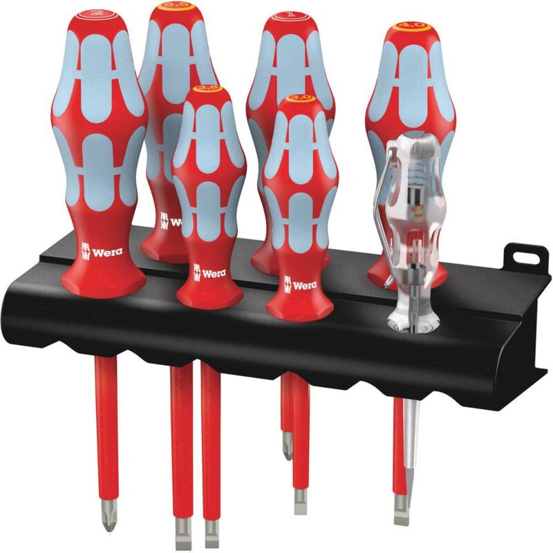 foto del prodotto wera 3160 i 7 rack vde kit cacciaviti 7 parti taglio, croce phillips