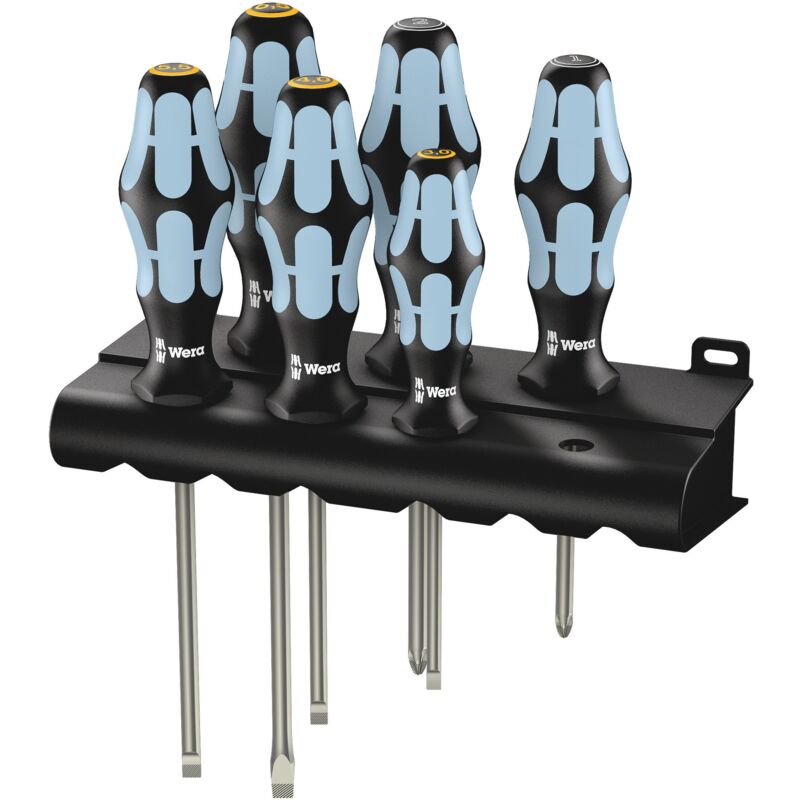 foto del prodotto wera 3334 3355 6 assortimento di giraviti in acciaio inox rack, 6 pezzi