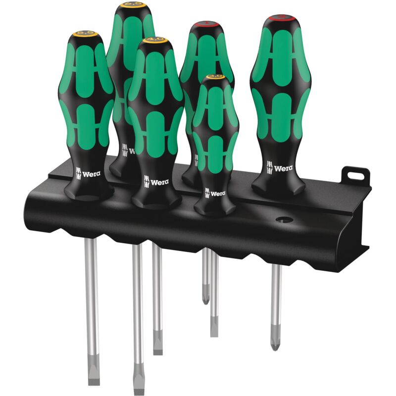 foto del prodotto wera 334 6 rack assortimento di giraviti kraftform plus lasertip rack, 6 pezzi