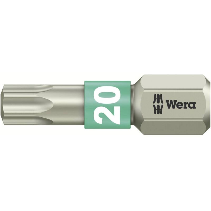 foto del prodotto wera 3867 1 ts tx 20 x 25 mm 05071034001 inserto torx t 20 acciaio inox d 6.3 1 pz.