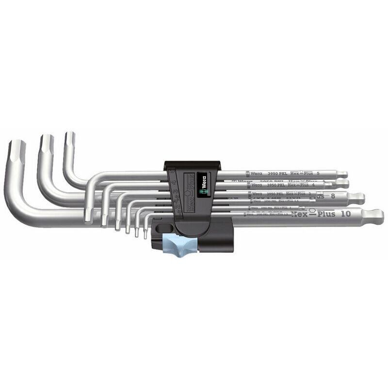 foto del prodotto wera - 3950 pkl 9 assortimento di chiavi a l, metriche, in acciaio inox, 9 pezzi