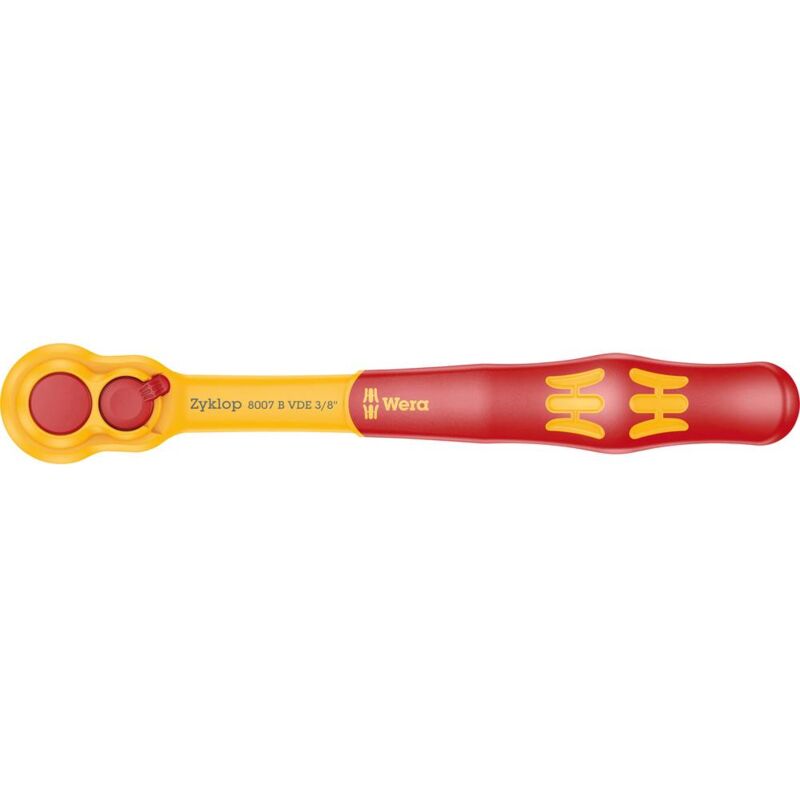foto del prodotto wera 8007 b vde zyklop 05004966001 cricchetto con levetta d inversione 3 8 10 mm 222 mm