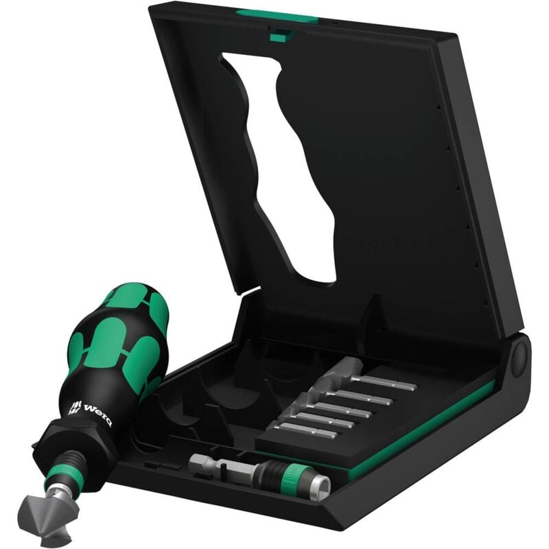 foto del prodotto wera 846 8 05104650001 kit svasatori conici 8 parti 6.3 mm, 8.3 mm, 10.4 mm, 12.4 mm, 16.5 mm, 20.5 mm hss 1 4 6.3 mm