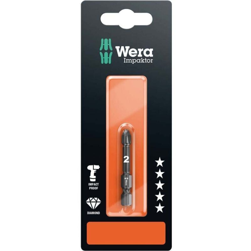 foto del prodotto wera 855 4 imp dc impaktor inserti pozidriv sb, pz 2 x 50 mm