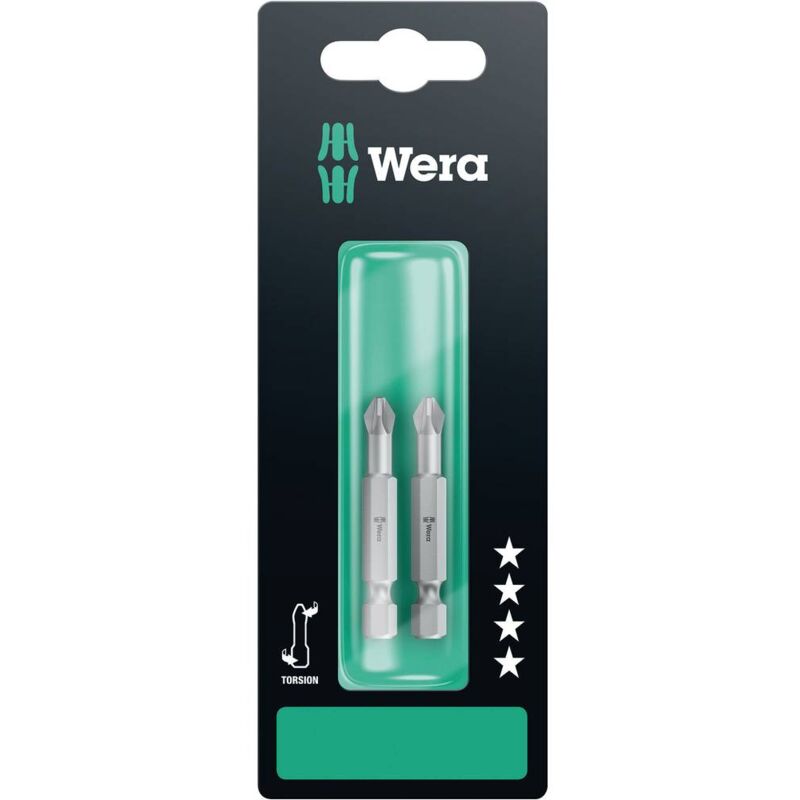 foto del prodotto wera 855 4 tz sb sis 05134385001 inserto a croce pz 2 acciaio per utensili duro f 6.3 2 pz.