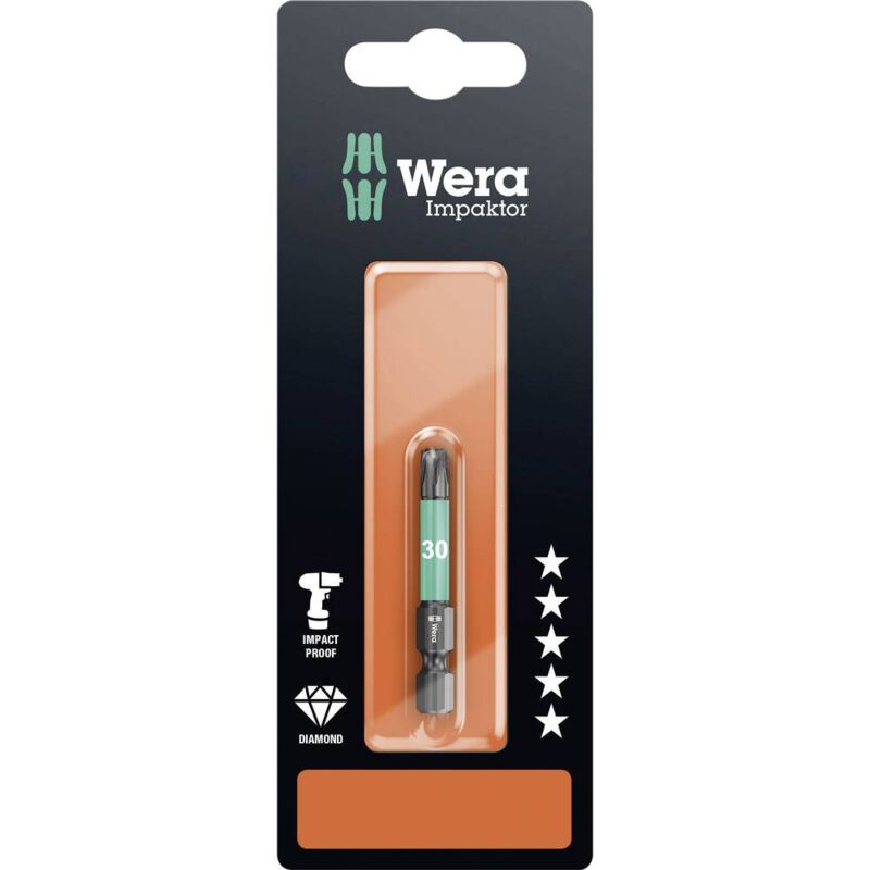 foto del prodotto wera 867 4 imp dc sb sis 05073966001 inserto torx t 30 acciaio per utensili legato, rivestimento di diamante f 6.3 1 pz