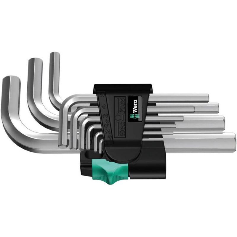 foto del prodotto wera 950 9 sm n brugola interna kit di chiavi a brugola 1.5 mm, 2 mm, 2.5 mm, 3 mm, 4 mm, 5 mm, 6 mm, 8 mm, 10 mm 9 par