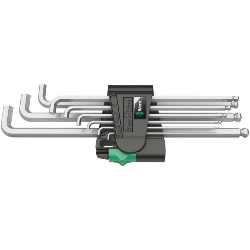 foto del prodotto wera 950 pkls 9 sm sb brugola interna kit di chiavi a brugola 1.5 mm, 2 mm, 2.5 mm, 3 mm, 4 mm, 5 mm, 6 mm, 8 mm, 10 mm