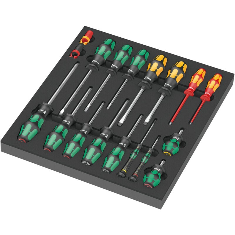 foto del prodotto wera 9710 set di cacciaviti con inserto in schiuma 1, 18 pezzi
