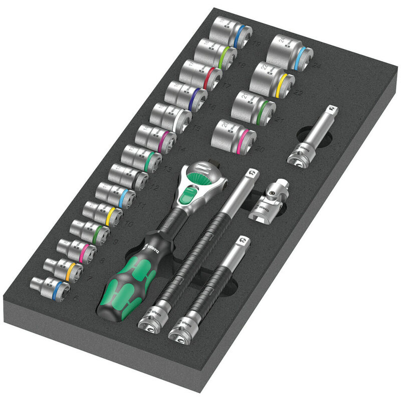 foto del prodotto wera 9721 inserto in schiuma 8000 b zyklop cricchetto 3 8 set 1