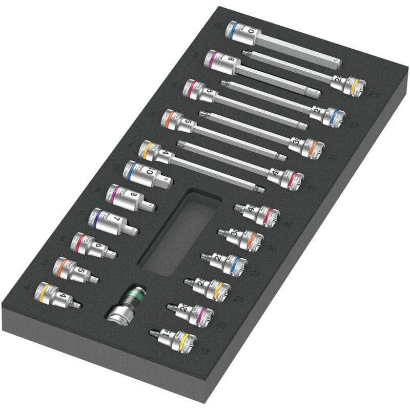 foto del prodotto wera 9723 inserto in schiuma zyklop b set di bussole da 3 8 1