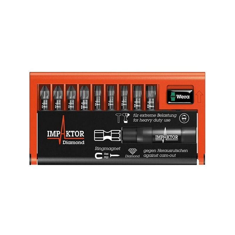 foto del prodotto wera bit assortimento bit check impaktor, 10 parti, ph torx 