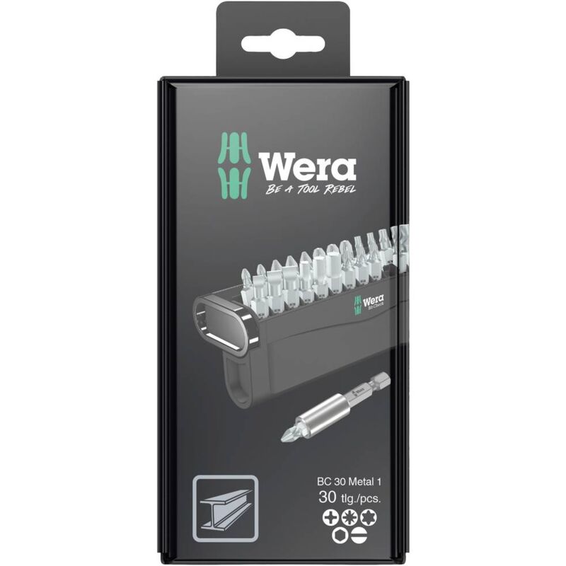 foto del prodotto wera bit check 30 metal 1 sb 05057440001 kit inserti 30 parti croce phillips, croce pozidriv, torx, taglio, brugola int