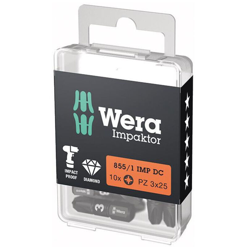 foto del prodotto wera - bit impaktor 1 4 din 3126 c6.3 pz3x25mm 10er pacchetto