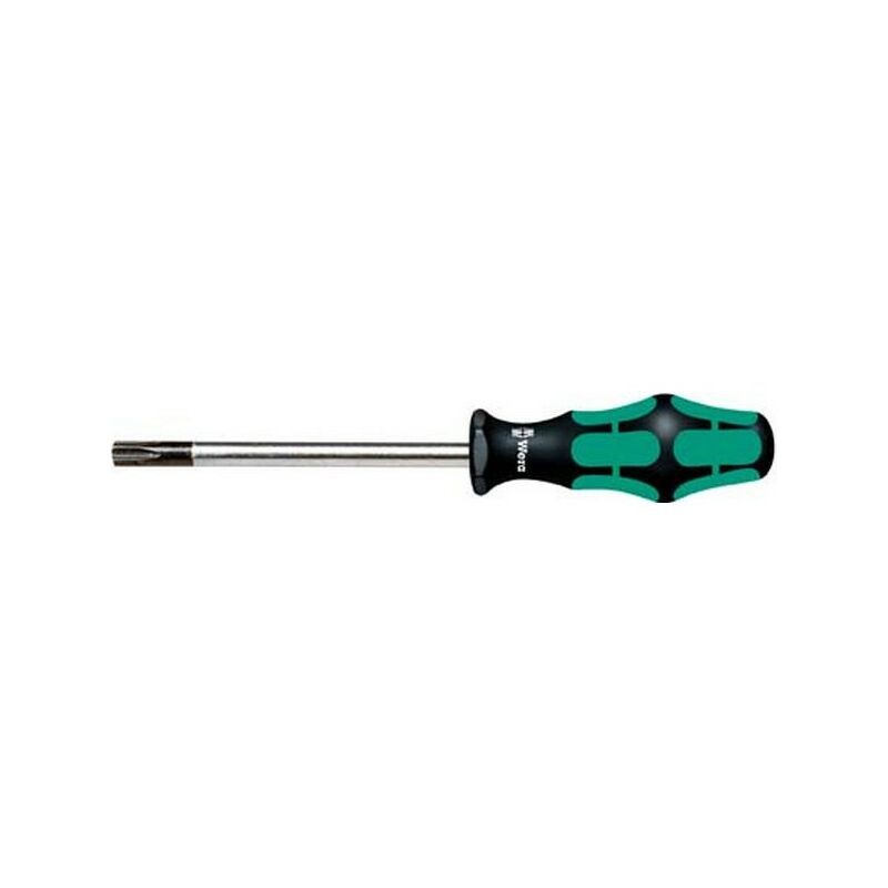 foto del prodotto wera cacciavite torx con alesaggio, dimensione 25 t lunghezza la lama 100 mm, lunghezza totale 205 mm, diametro della lama 5,0 millimetri
