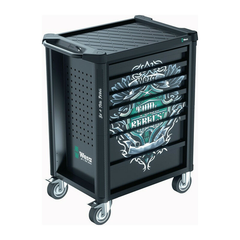 foto del prodotto wera carrello portautensili 9700 tool rebel l785xp709xh1020mm 1000kg 7 cassetti 78 pezzi.