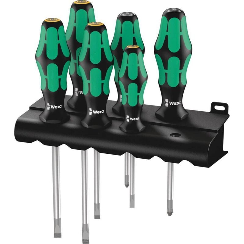 foto del prodotto wera kit cacciaviti officina e meccanica 6 parti 334 355 6 rack taglio, croce pozidriv